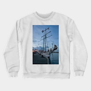 Tall Ship docked for the night Crewneck Sweatshirt